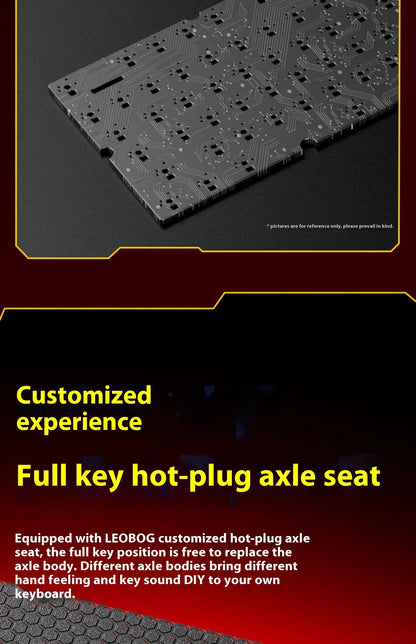 LEOBOG Hi75C Mechanische Tastatur 3Mode/Kabelgebundenes Kit Hot-Swap mit Drehknopf RGB Aluminiumlegierung Gasket Hi75C Tastatur-Kit PC Custom Geschenk