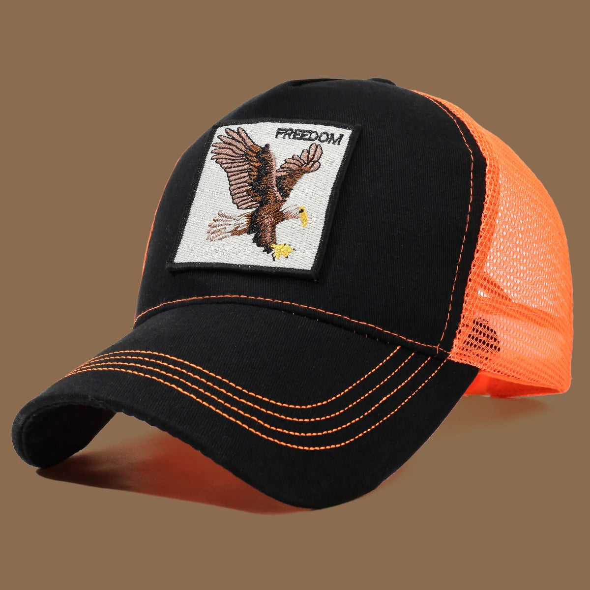 Gorra de camionero unisex con águila bordada y aplique: ideal para el día a día, para hacer deporte y como protección solar