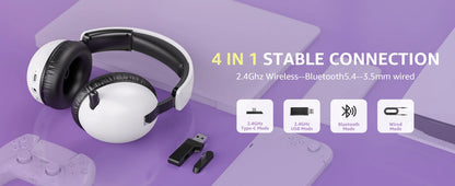 Acinaci BL500 Wireless Gaming Headset 2.4G Bluetooth 5.3 & Wired – Noise-Cancelling Mic, 30H Battery, 50mm Drivers for PC, PS5, PS4