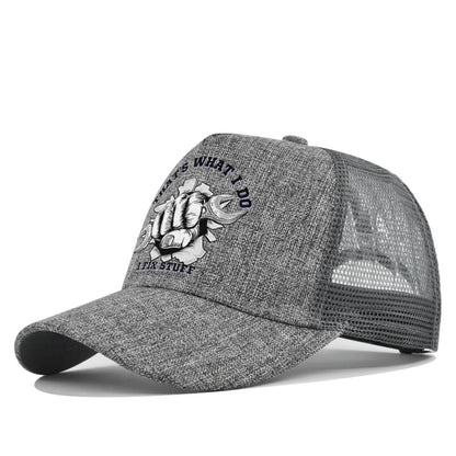 Gorra de béisbol de moda para primavera-verano, de malla estampada y transpirable, con logotipo personalizado para hombres, mujeres y parejas; gorra con visera, casquette.