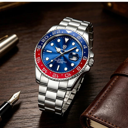 QINGXIYA Top Original Men Quartz Watches for Men Waterproof Calendar Stainless Steel Quartz Men Luxury Watch Luminous Wristwatch