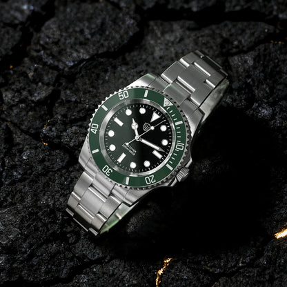 Watchdives WD1680Q V2 Green Dial Quartz Watches VH31 Sweep Second Movement Sapphire 200M Waterproof Stainless steel WristWatch