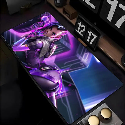 Overwatch Genji podloga za miš s HD ispisom za računalne igrače, prošiveni rub, neklizajuća podloga XXL90x40cm za tipkovnicu i PC stol