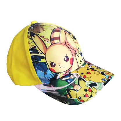 Pokémon-baseballkasket, Pikachu-hat, Pokémon-cosplay-hiphop-kasket til piger, drenge, børn, anime-figurer, legetøj, gave, tegneseriehat