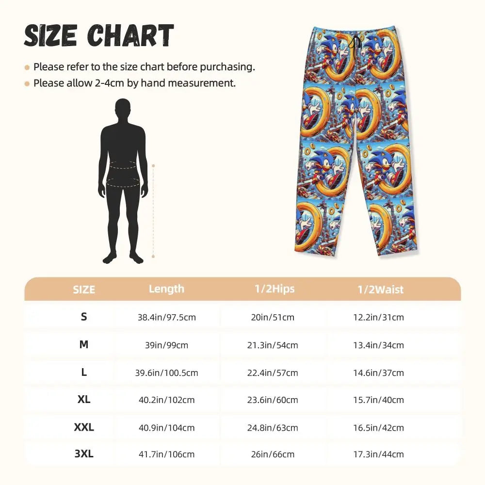 Custom Printed Womens Soniced Pajama Pants Hedgehog Game Sleepwear Sleep Lounge Bottoms with Pockets