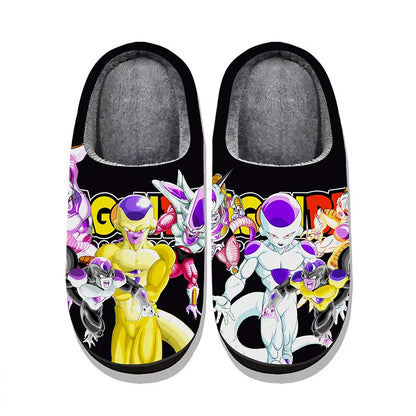 Anime Dragon Ball Plush Slippers Goku Vegeta Winter Fuzzy Warm Cotton Shoes Cute Cosplay Men Home Indoor Non-Slip Slipper Gifts