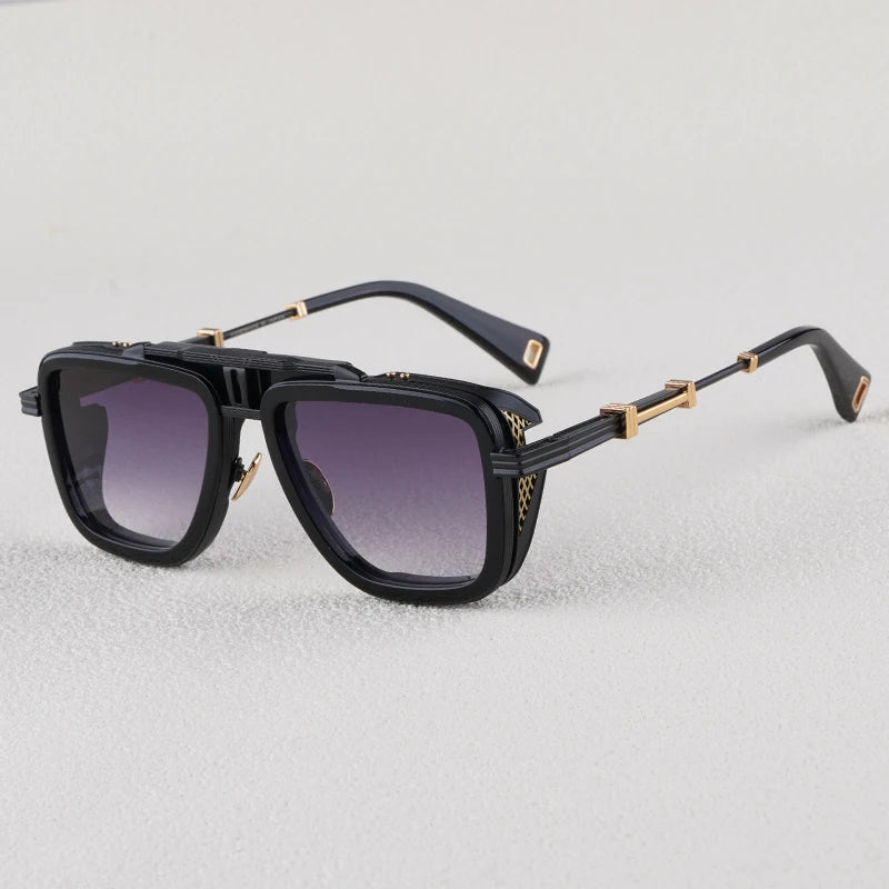 Gto Square Alloy Thick Frame Gradient Sunglasses for Men and Women High Quality Brand Designer uv400 Outdoor Trendy Eyeglasses