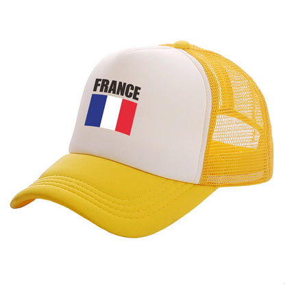 Cappelli trucker Francia alla moda, cappelli Francia cool, cappellino da baseball estivo da outdoor con rete parasole