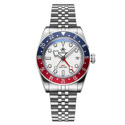 ADDIESDIVE GMT Quartz Watches Bubble Mirror Glass AD2044 Men's Sport Diver Watch 20Bar Waterproof Super Luminous Man WristWatch