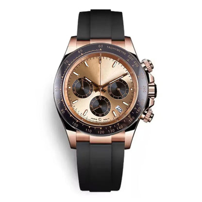 Luxuriöse VK63 Herrenuhr mit Quarzwerk, Business-Chronograph, 39mm, Stahl/Roségold, Datum, leuchtendes Zifferblatt, voll funktionsfähiger Chronograph