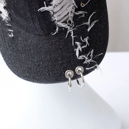 y2k Hot Girl Graffiti Jeans Kaninører Cowboy Baseballkasket Vask Graffiti Hip Hop-kasket Kvinder Mænd Fest Hold Baseballkasket