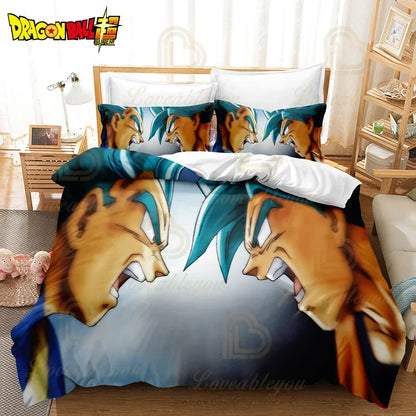 Dragon Ball Z Guko Kids Bedding Set Single King Size Duvet Cover with Quilt And Pillowcase Double Bed Linen for Bedroom Decor