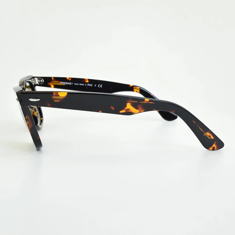 Klassiske solbriller med glaslinser Acetat-solbriller til mænd Y-2140 Design med dobbelt nitte Elegante firkantede UV-solbriller til kvinder