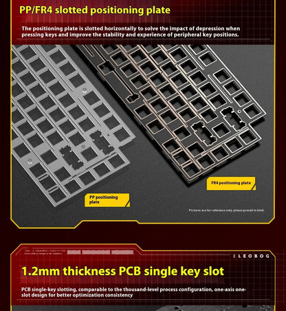 LEOBOG Hi75C Mechanische Tastatur 3Mode/Kabelgebundenes Kit Hot-Swap mit Drehknopf RGB Aluminiumlegierung Gasket Hi75C Tastatur-Kit PC Custom Geschenk