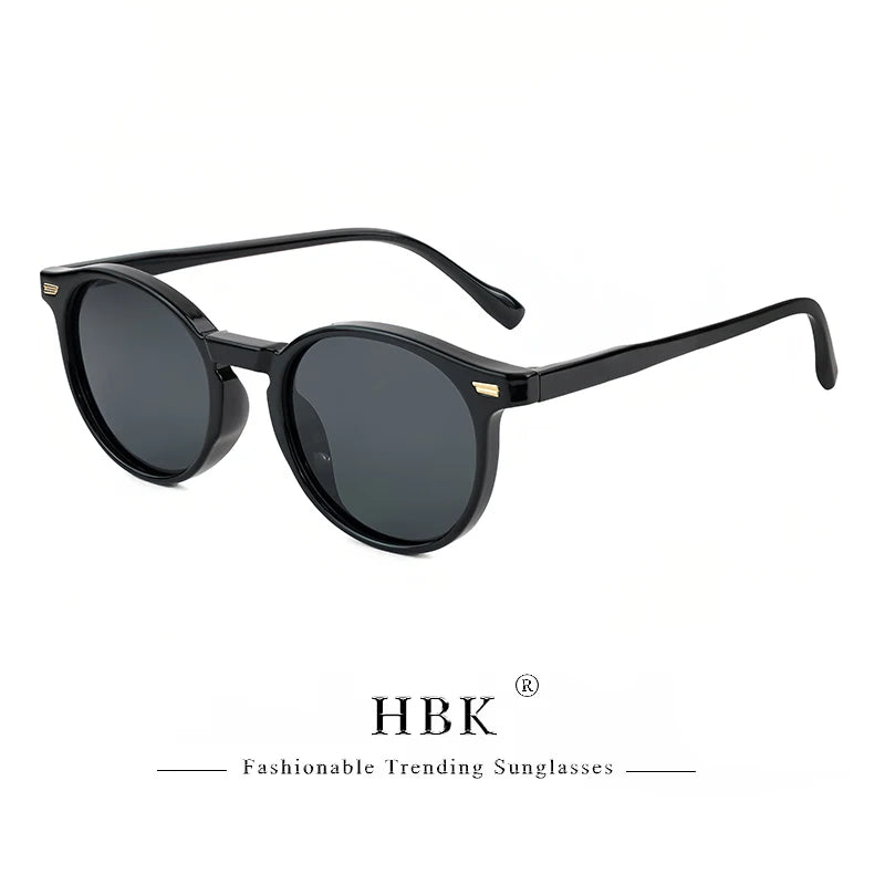HBK Fashion polariserede solbriller til mænd, runde TR90-stel, modesolbriller til kvinder, kørsel, sport, UV400, Lunette De Soleil Homme