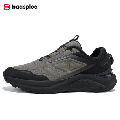 Baasploa Men Hiking Shoes Outdoor Climbing Mesh Breathable Travel Walking Shoes Male Non-Slip Wear Resistant Comfortable Sneakers