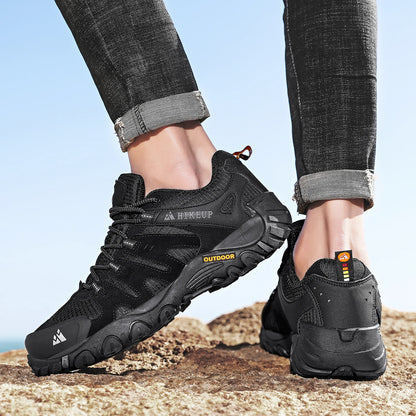 HIKEUP Herre-vandresko i ruskind, udendørssko, slidstærke herresko til trekking, vandring, jagt og taktiske sneakers