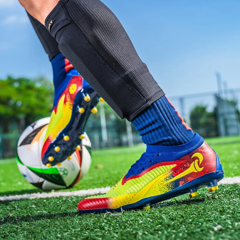 Nouveaux hommes bottes de Football adulte antidérapant Sport de plein air entraînement crampons chaussures de Football garçons longues pointes respirant Match confortable