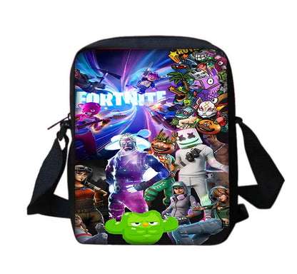 Trendige bedruckte Schulter-Umhängetasche für Jungen und Mädchen, Kinderdesign-F-FortniteS, lässige Handtasche für Herren und Damen, Handy- und Einkaufstasche