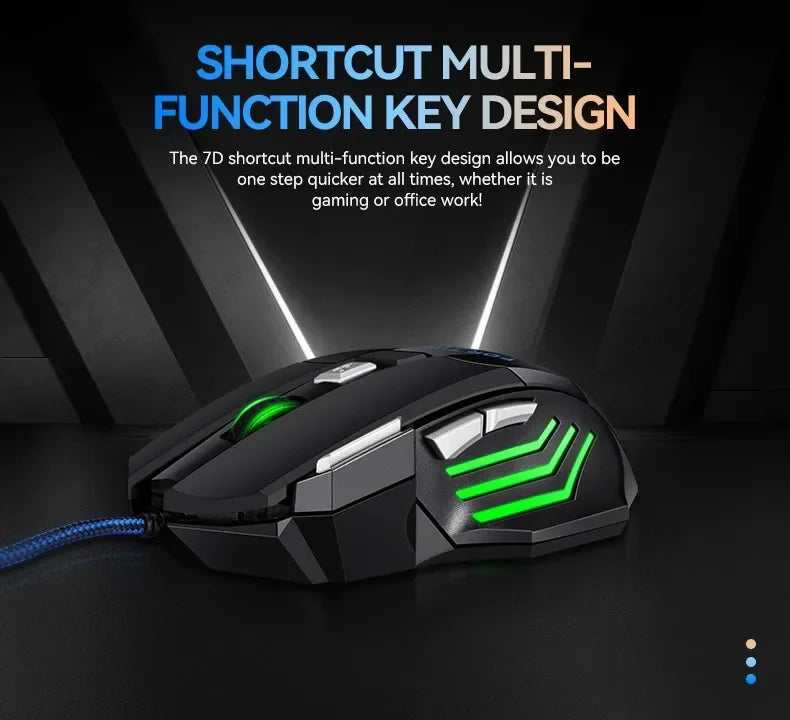 G6 USB жична геймърска мишка със 7 бутона, скрол колело, регулируема оптична резолюция 5500DPI, ергономична e-sports мишка за лаптоп PC Xiaomi