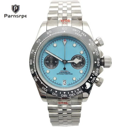 Men's watch 2025 new design vintage quartz watch 5ATM waterproof sports chronograph AR sapphire VK64 watch relogio masculino