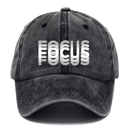 FOCUS Print Cap Washed Cotton Adjustable Classic Style Baseball Cap, Sports Duckbill Hat for Men and Women
