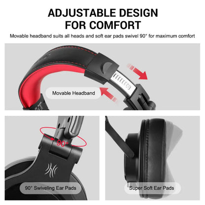 OneOdio kabelgebundene Over-Ear-DJ-Studiokopfhörer mit Mikrofon – Mixing- & Monitoring-Headset mit 40mm Treiber für Gaming & Aufnahmen