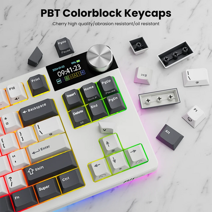 RK ROYAL KLUDGE S85 TFT Color Screent Mechanical Keyboard Tri Mode Wireless 85 Keycaps Hot-Swappable Gamer Keyboard RGB Backlit