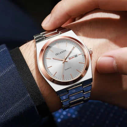 Luxury Mens Calendar Quartz Wristwatches Fashion Men Business Watches Clock Gift Reloj Hombre（Without Box）