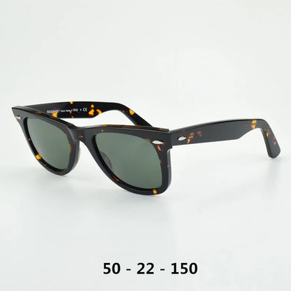 Klassiske solbriller med glaslinser Acetat-solbriller til mænd Y-2140 Design med dobbelt nitte Elegante firkantede UV-solbriller til kvinder