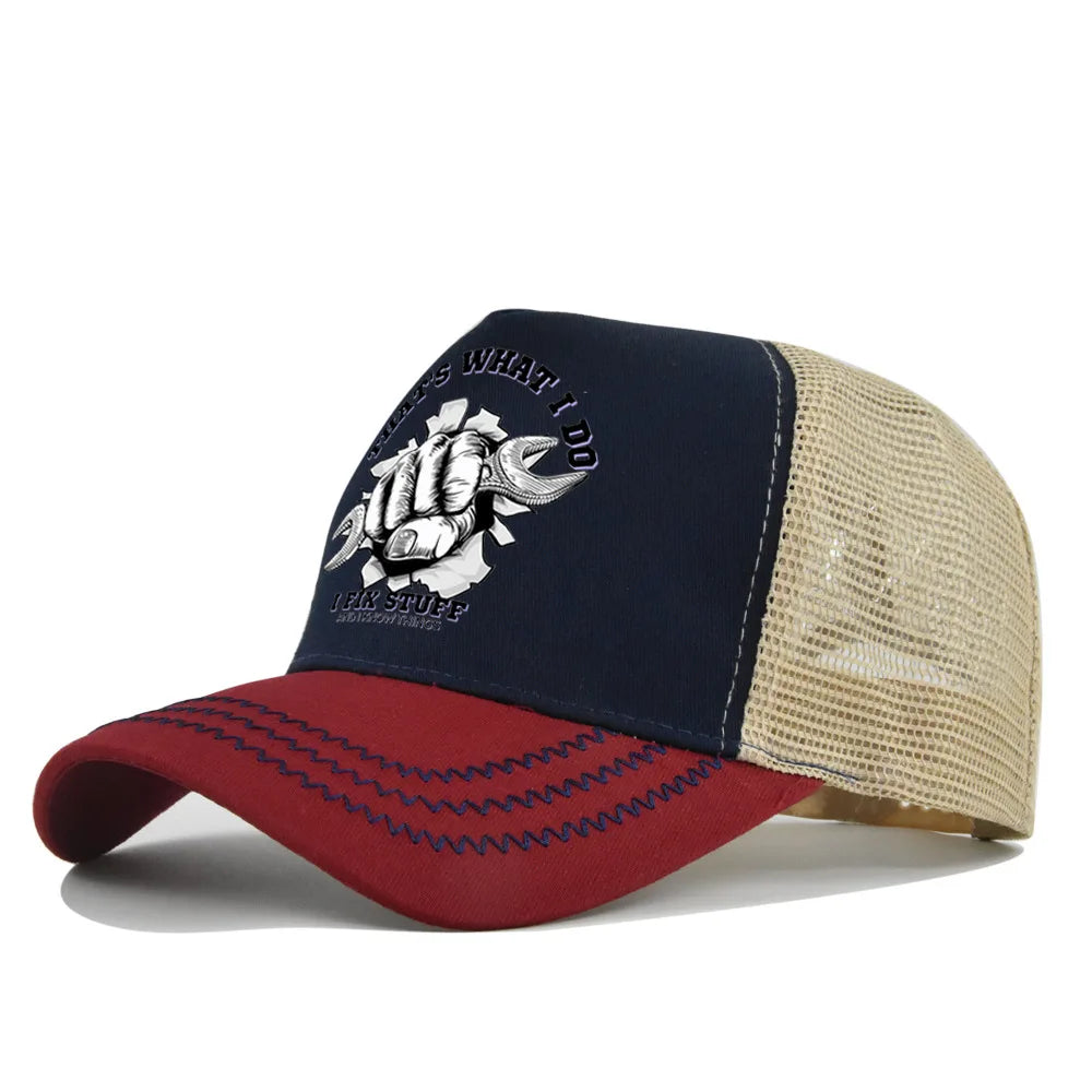 Gorra de béisbol de moda para primavera-verano, de malla estampada y transpirable, con logotipo personalizado para hombres, mujeres y parejas; gorra con visera, casquette.