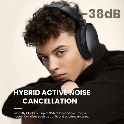 Oneodio SuperEQ A200 kabellose Bluetooth 5.4 ANC-Kopfhörer – Over-Ear-Noise-Cancelling-Headset mit ENC-Mikrofon, Hi-Res Audio & App-Steuerung