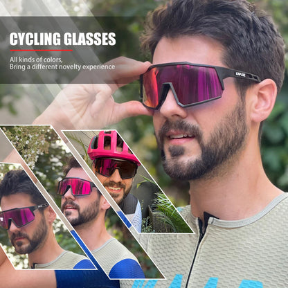 Kapvoe Sports Kørecykel Cykling Briller Løb Klatring Solbriller Udendørs til mænd og kvinder Cykling UV400-briller populære