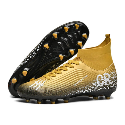 Chaussures de football professionnelles pour hommes/femmes, antidérapantes, à crampons FG, respirantes, chaussures d'entraînement à tige haute