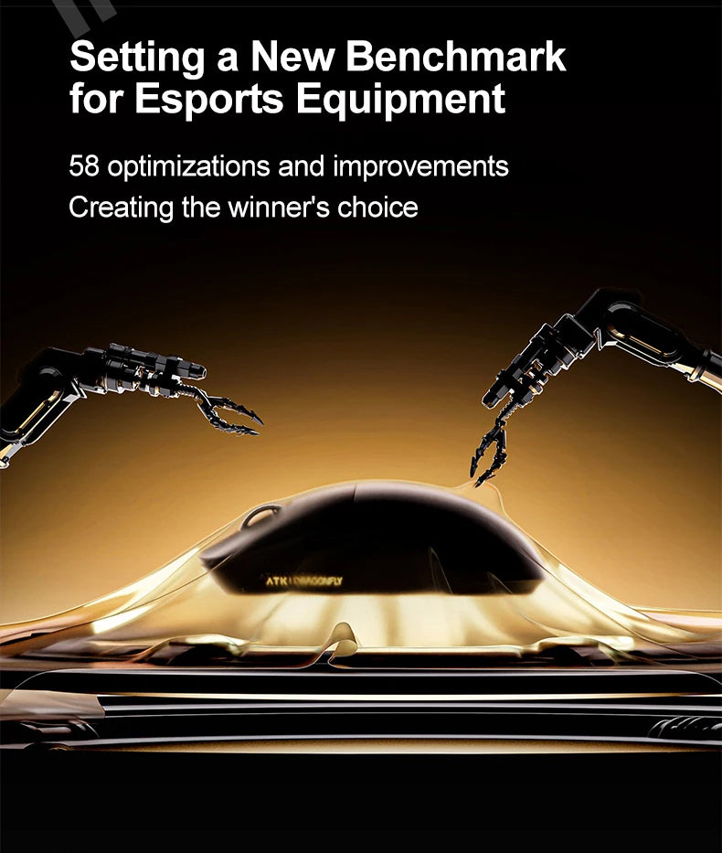 Безжична геймърска мишка ATK Dragonfly A9 Ultimate A9 Air PAW3950, ултралека ергономична e-sports мишка за FPS геймъри, CSGO A9 Ultra