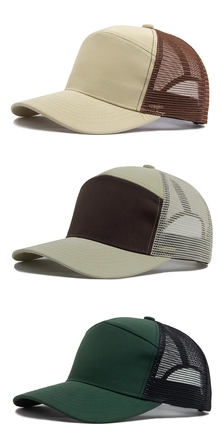 Sommer-Baseballkappe mit 7-Panel-Design, Fashion-Hip-Hop-Mesh-Kappen, Herren-Trucker-Cap, Visier, Hardtop, Snapback, Damen, Unisex, coole neue Marke