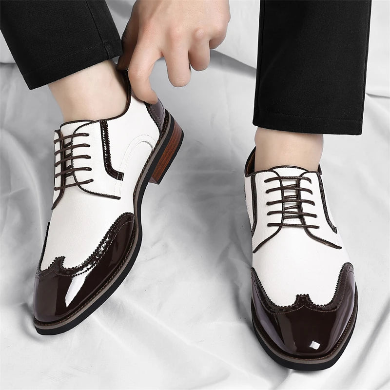 PU Leather Men's Oxford Shoes Heightened Formal Casual Shoes Business Male Suit Shoes New Design Derby Footwear Walking Sneakers