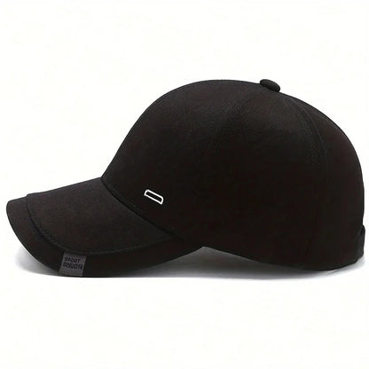 Unisex Square Silver Buckle Label Baseball Caps Spring Autumn Outdoor Adjustable Casual Hats Sunscreen Hat