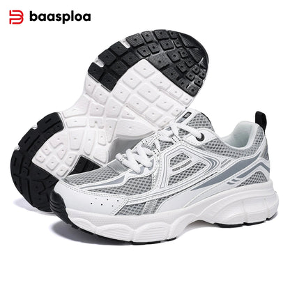 Baasploa Women Sports Shoes Outdoor Lightweight Breathable Jogging Sneakers Female Casual Mesh Anti-slip Lace Up Running Shoes