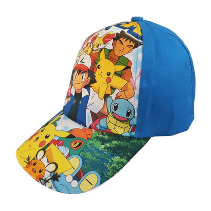 Pokémon-baseballkasket, Pikachu-hat, Pokémon-cosplay-hiphop-kasket til piger, drenge, børn, anime-figurer, legetøj, gave, tegneseriehat