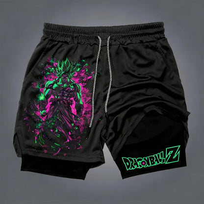 Dragon Ball Goku Unisex Harajuku Anime Printed 2026 Summer New Product Loose Sports Breathable Quick Drying Double Layer Shorts