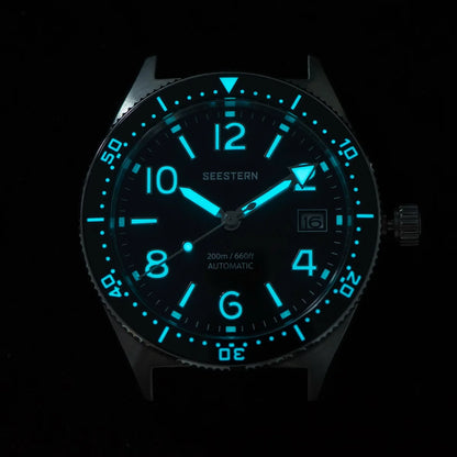 SEESTERN Diver Men Watch Automatic Mechanical Wristwatches NH35 Movement Ceramic Bezel 20Bar Waterproof Sapphire Luminou S434-2