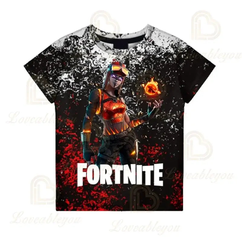 T-shirt Battle Royale Fortnite Victory per bambini, top per bambine e bambini, abbigliamento Harajuku, magliette 3D per bambini, 2025 NUOVO DESIGN