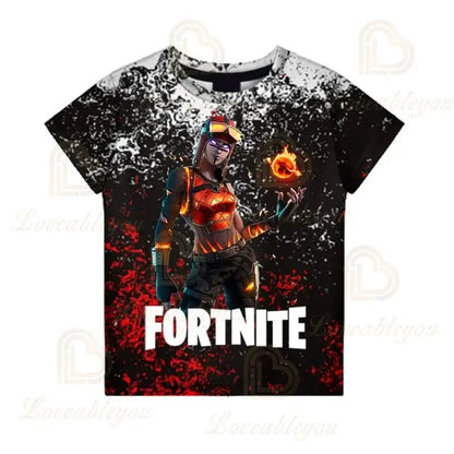 T-shirt Battle Royale Fortnite Victory per bambini, top per bambine e bambini, abbigliamento Harajuku, magliette 3D per bambini, 2025 NUOVO DESIGN