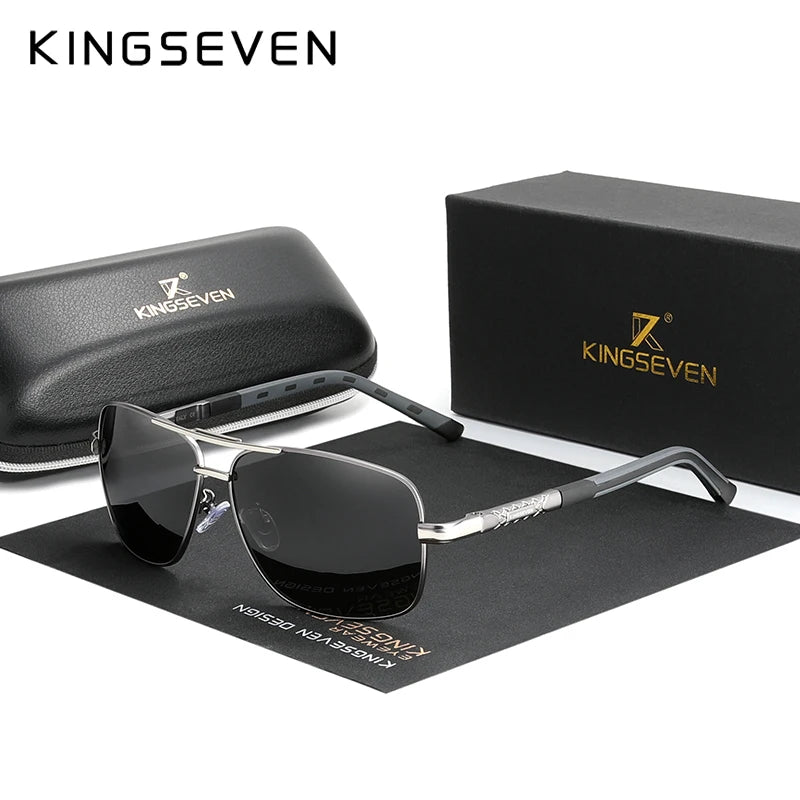 KINGSEVEN 2023 Aluminum Pilot HD Polarized Sunglasses Men Women Fashion Frame Male Sun Glasses For Driving UV400 Mirror