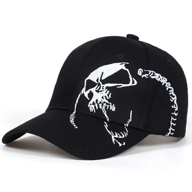 Unisex Skeleton Embroidery Baseball Caps Outdoor Adjustable Spring and Autumn Casual Sunscreen Hat