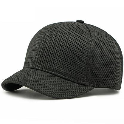 HT4828 Gorra de béisbol de ala corta de 5 cm para hombre, 6 paneles, gorra de béisbol de malla transpirable, gorra tipo «trucker», para hombre y mujer, lisa, sin estampados, con cierre a presión