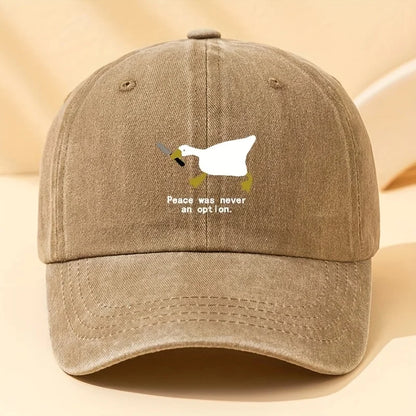 A running goose fashionable printed baseball cap versatile outdoor casual duckbill cap travel hat