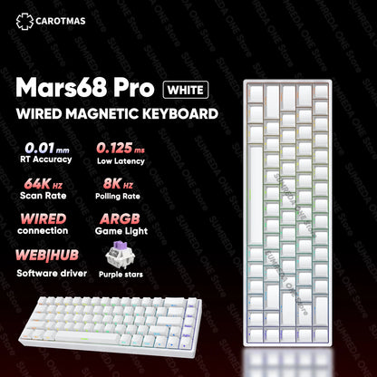 IROK Mercury68 Max Magnetic Mechanical Gaming Keyboard, 68-Key Wired 8K Rapid Trigger Keyboard with Hall Effect Switches, Hot-Swappable RGB Gaming Keyboard