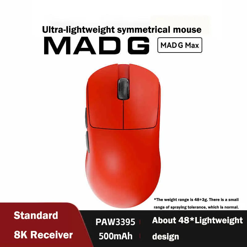 FGG Madlions Mad G Pro Max Εξαιρετικά ελαφρύ ασύρματο ποντίκι Original 8K HZ διπλής λειτουργίας, χαμηλής καθυστέρησης, PAW3395, αξεσουάρ gamer, δώρα